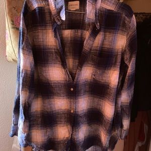 American eagle distressed boyfriend flannel